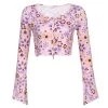 Own Saviour Floral Flare Sleeve Crop New In