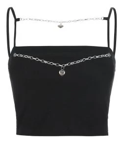 Own Saviour Chain Heart Cami Crop