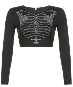 Own Saviour Rhinestone Ribs Crop