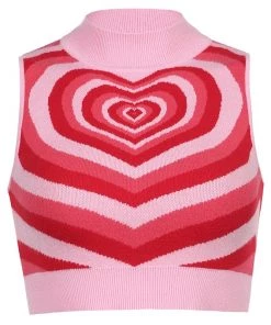 Own Saviour Red/Green/Brown Knit Heart Tank New In