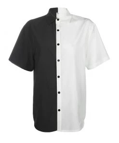 Own Saviour Long Monochrome Splice Shirt