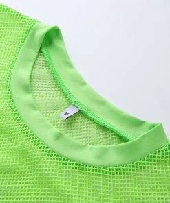 Own Saviour Neon Block Mesh Crop