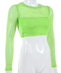 Own Saviour Neon Block Mesh Crop