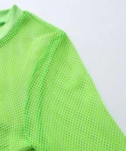 Own Saviour Neon Block Mesh Crop