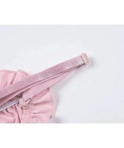 Own Saviour Tees + Tops Pink Ruched Lace Up Crop