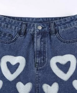 Own Saviour Skirts Heart Denim Skirt