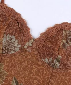 Own Saviour Brown Leaf Mesh Crop New In