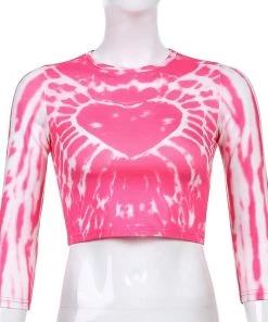 Own Saviour Pink Heart Tie Dye Crop