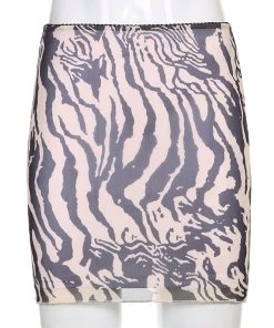 Own Saviour Brown Tiger Stripe Mini Skirt
