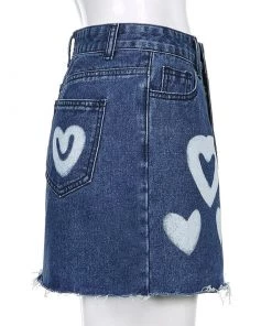 Own Saviour Skirts Heart Denim Skirt