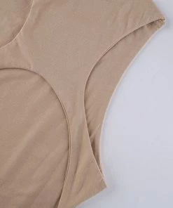 Own Saviour New In Khaki Backless High Leg Bodysuit