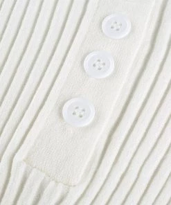 Own Saviour Tees + Tops Ribbed Button Crop