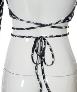 Own Saviour Zebra Backless Wrap Around Crop New In