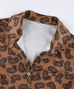 Own Saviour New In Brown Paisley Button Mini Dress