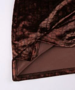 Own Saviour New In Brown Croc Velvet Mini Dress