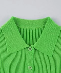 Own Saviour Neon Ribbed Knit Mini Dress