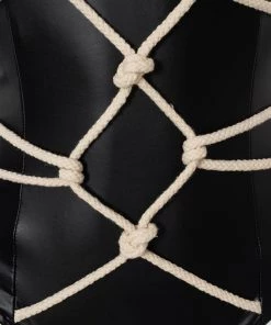 Own Saviour Rope Tie Faux Leather Bodysuit New In
