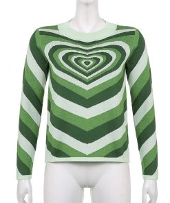 Own Saviour Green Heart Sweater