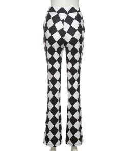 Own Saviour Diamond Check Flared Pants