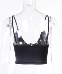 Own Saviour Black Satin Cami Crop New In