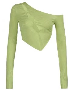 Own Saviour Green Cold Shoulder Point Crop New In