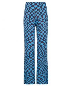Own Saviour Blue Checkerboard Swirl Pants