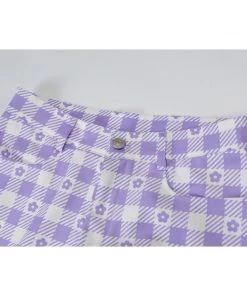 Own Saviour Purple Floral Plaid Pants New In