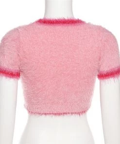 Own Saviour Fuzzy Cherry Knit Crop New In