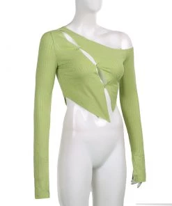 Own Saviour Green Cold Shoulder Point Crop New In