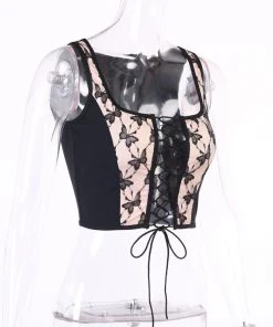 Own Saviour Tees + Tops Lace Butterfly Corset Crop