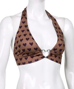 Own Saviour Heart Ring Halter Crop New In