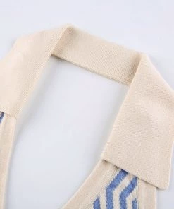 Own Saviour Blue Zig Zag Halter Top