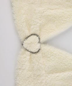 Own Saviour Cream Faux Fur Halter Crop New In