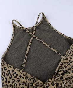 Own Saviour Tees + Tops Backless Leopard Tank Crop