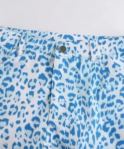 Own Saviour Blue Leopard Flare Pants