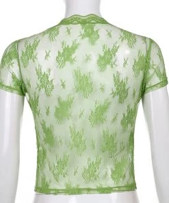 Own Saviour Tees + Tops Lace Mesh Crop