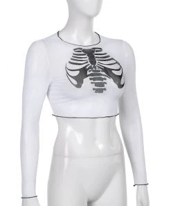 Own Saviour White Ribs Mesh Crop New In