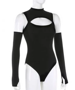 Own Saviour Bodysuits Cold Shoulder Cut Out Bodysuit