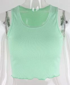 Own Saviour Green Ruffles Crop