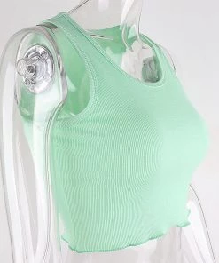 Own Saviour Green Ruffles Crop