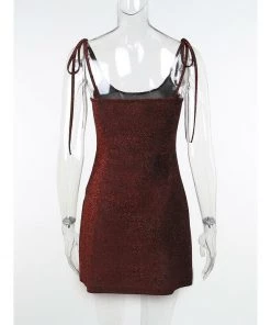 Own Saviour Red Shimmer Split Dress