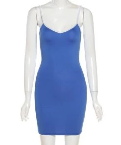 Own Saviour Dresses + Sets Blue White Stripe Mini Dress