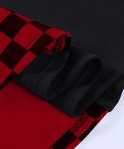 Own Saviour Red Checkerboard Splice Mini Skirt
