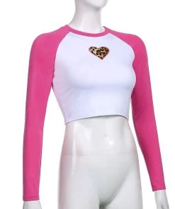 Own Saviour Colour Leopard Heart Raglan Cro