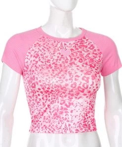 Own Saviour Tees + Tops Leopard Heart Raglan Crop