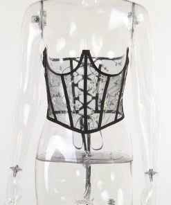 Own Saviour Floral Mesh Corset Crop New In
