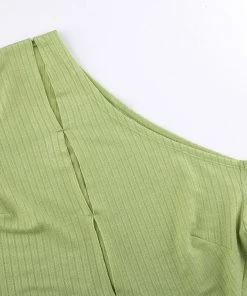 Own Saviour Green Cold Shoulder Point Crop New In