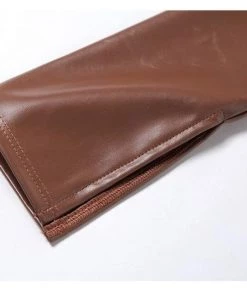 Own Saviour Tees + Tops Brown Faux Leather Crop