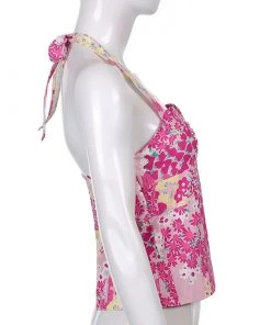 Own Saviour Flower Halter Tie Up Top