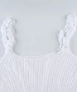 Own Saviour White Chunky Chain Strap Crop